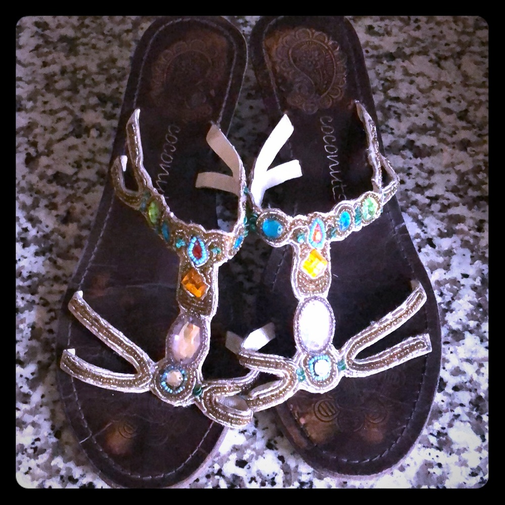 Coconuts size 10 jeweled sandals